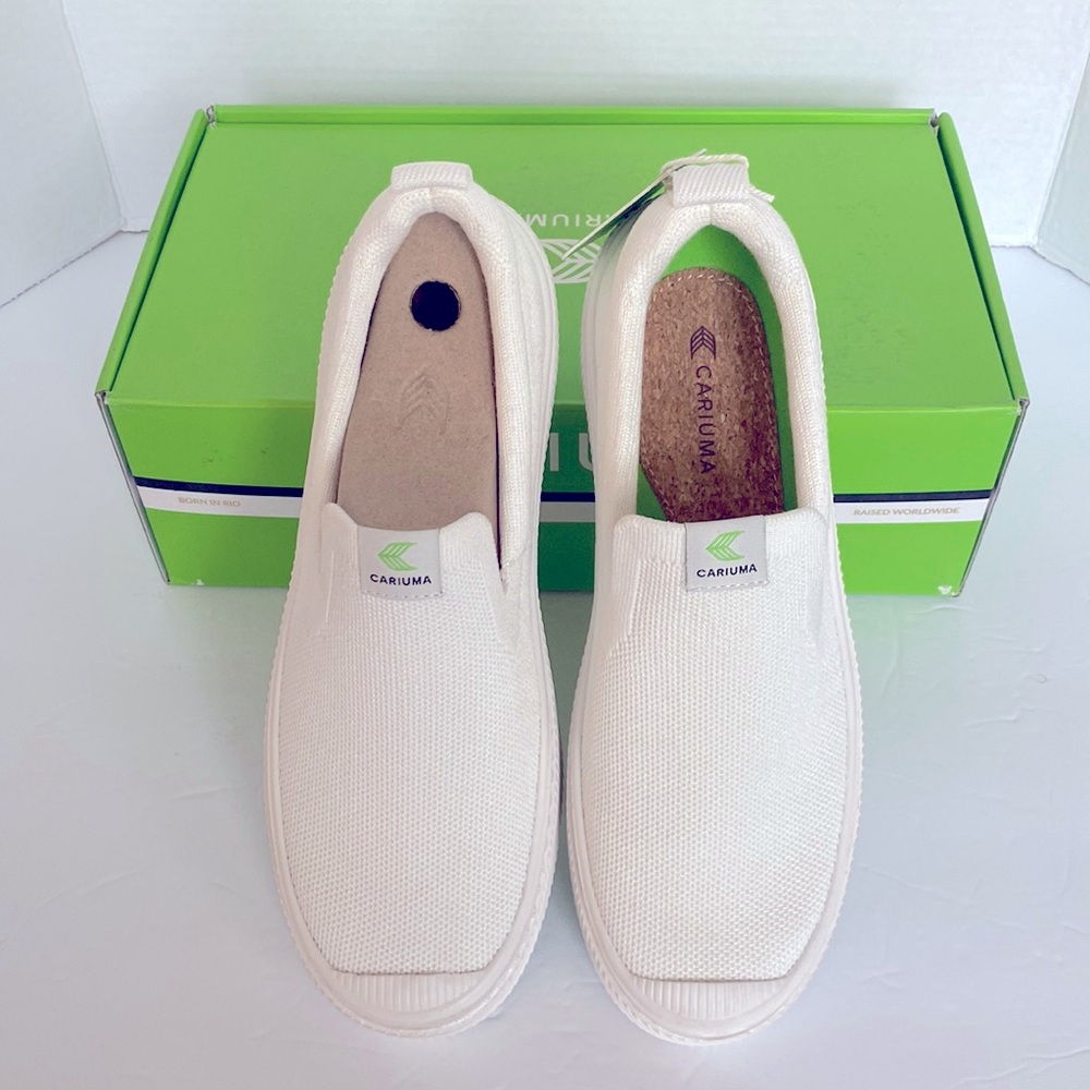 Cariuma IBI Slip On White Knit Unisex Sneaker Size 8 Women | 6.5 Men